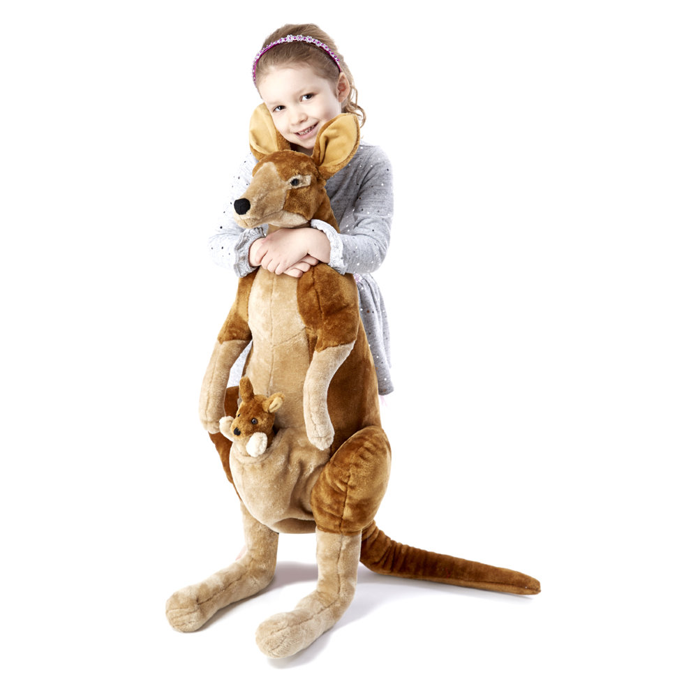 Мягкая игрушка – Кенгуру с детенышем, 87 и 25 см.  